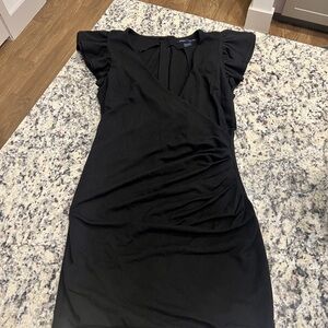 French Connection Elegant Black Draped Mini Dress